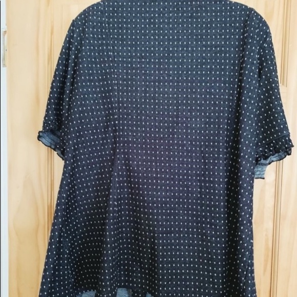 Zaftique 3X Black Polkadot Short Sleeved Blouse - Picture 5 of 8